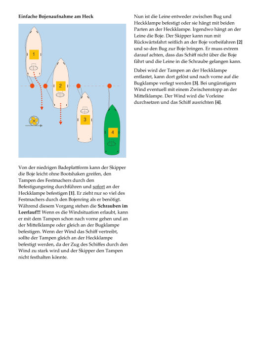 Einfache Bojenaufnahme am Heck